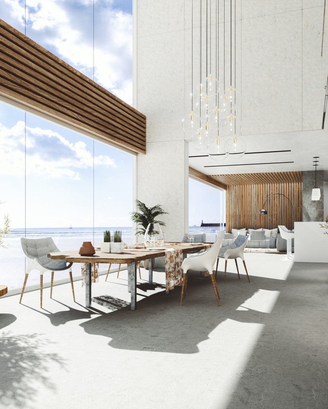 Modern luxury holiday villa at seaside